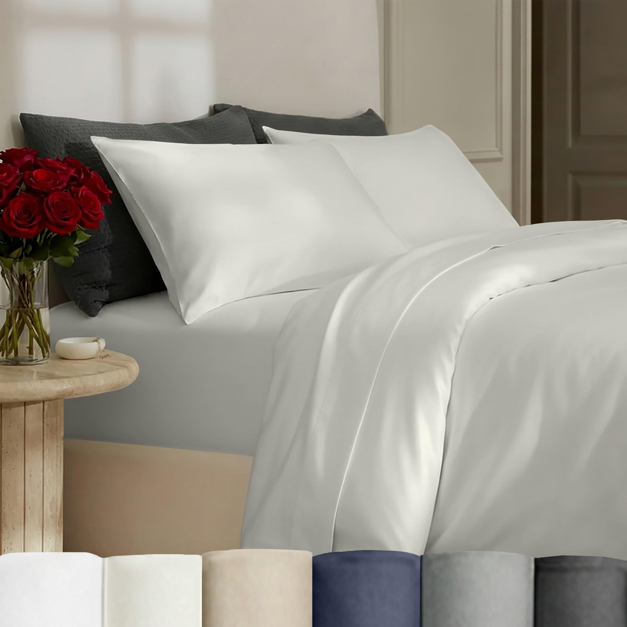 California Design Den 3 Pc King Size Duvet Cover Set -Winner Good Housekeeping Best Bedding Awards 2025, 400 Thread Count Sateen 100% Cotton Bedding