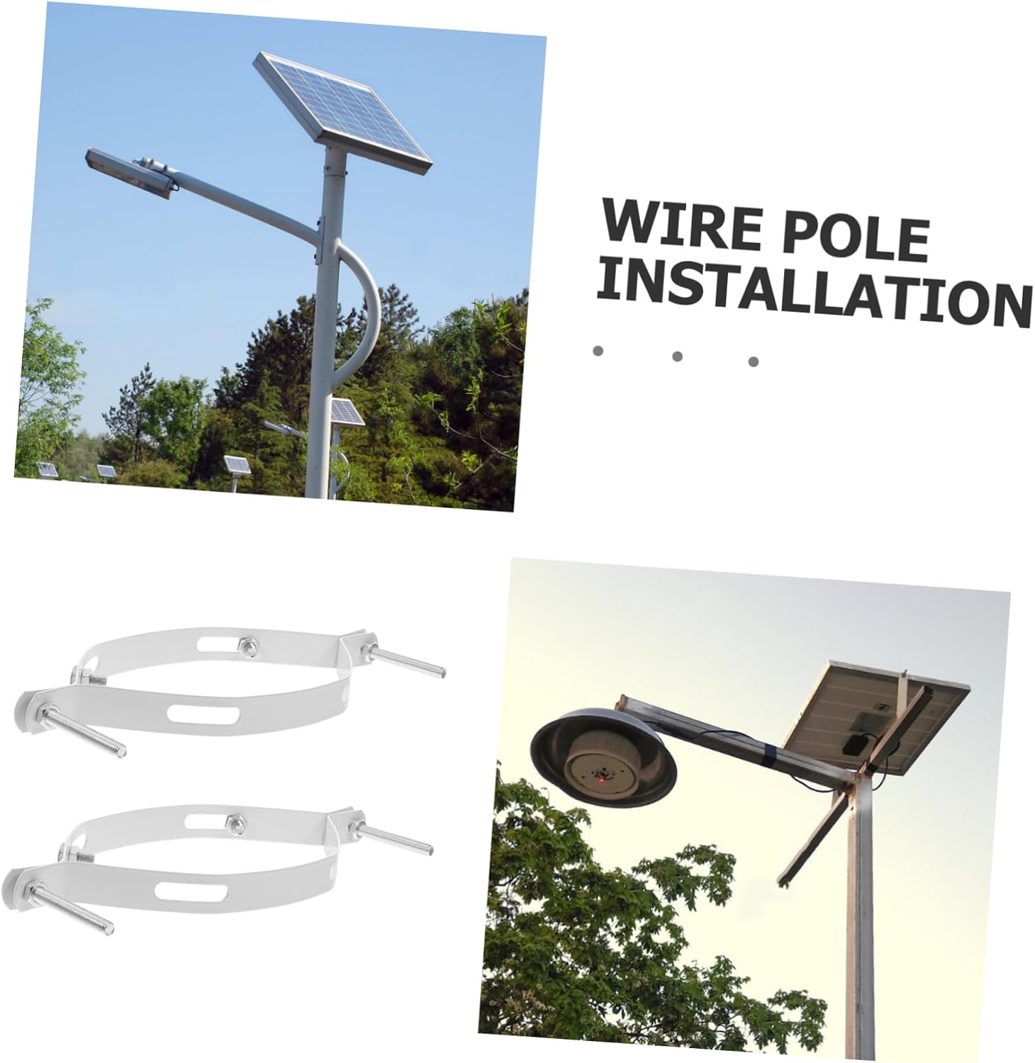 Toyvian Outdoor Solar Lamp Post Mounting Bracket Hoops Lamp Extension Hoop Iron Sheet Solar Light Pole Installation Kit Floor Accessories