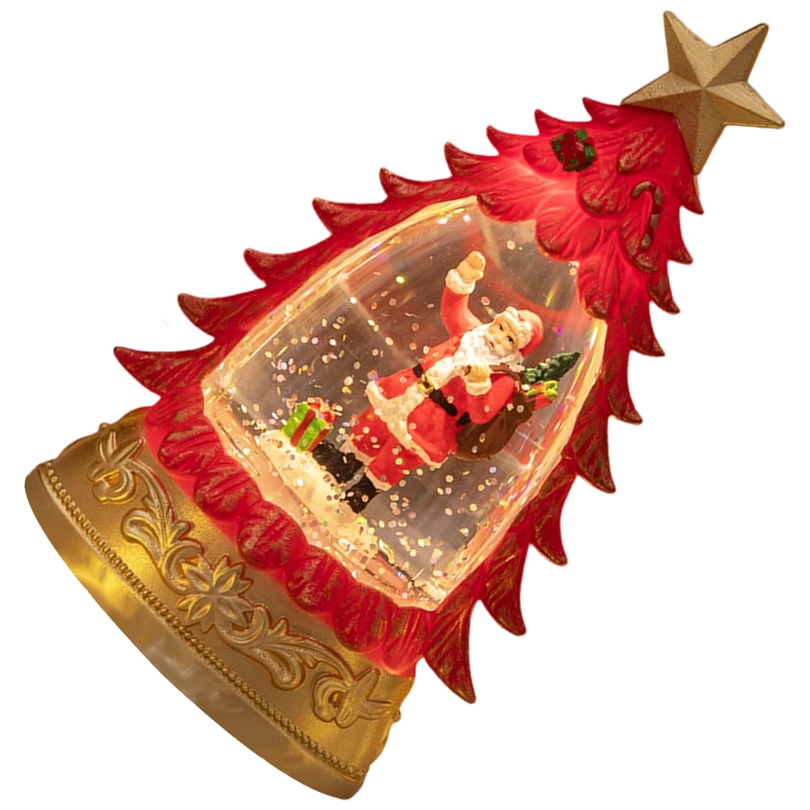 Tsophreniq Red Artistic Snow Globes Table Lamp With Realistic Christmas Tree Creates Holiday Atmospheres Led Christmas Tree Snow Globes Nightlights