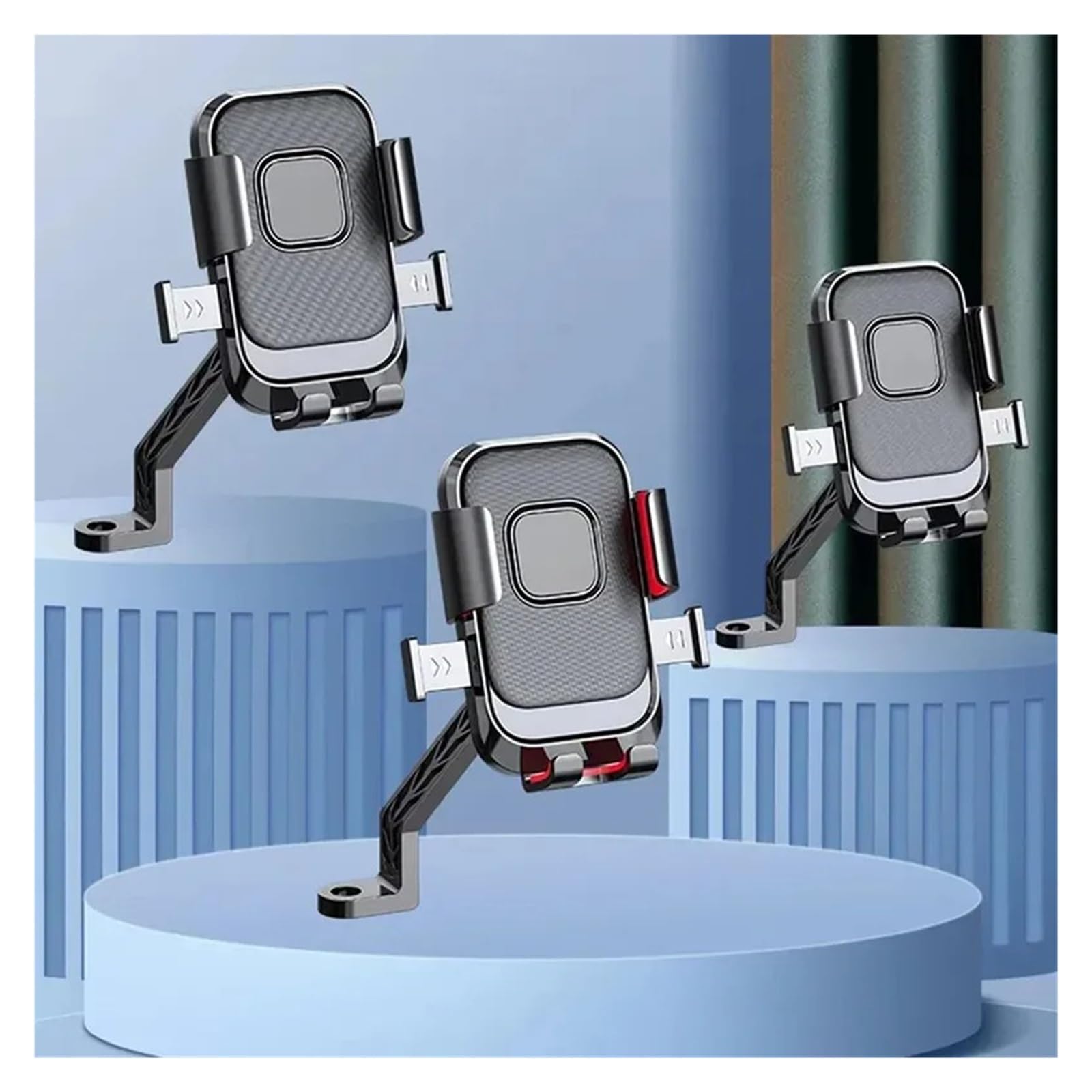 Motociclo Porta Telefono Supporto Universale Per Telefono Cellulare Da Bicicletta Scooter Moto Specchietto Retrovisore Supporto Per Telefono Cellulare Motociclo Supporto GPS(B)