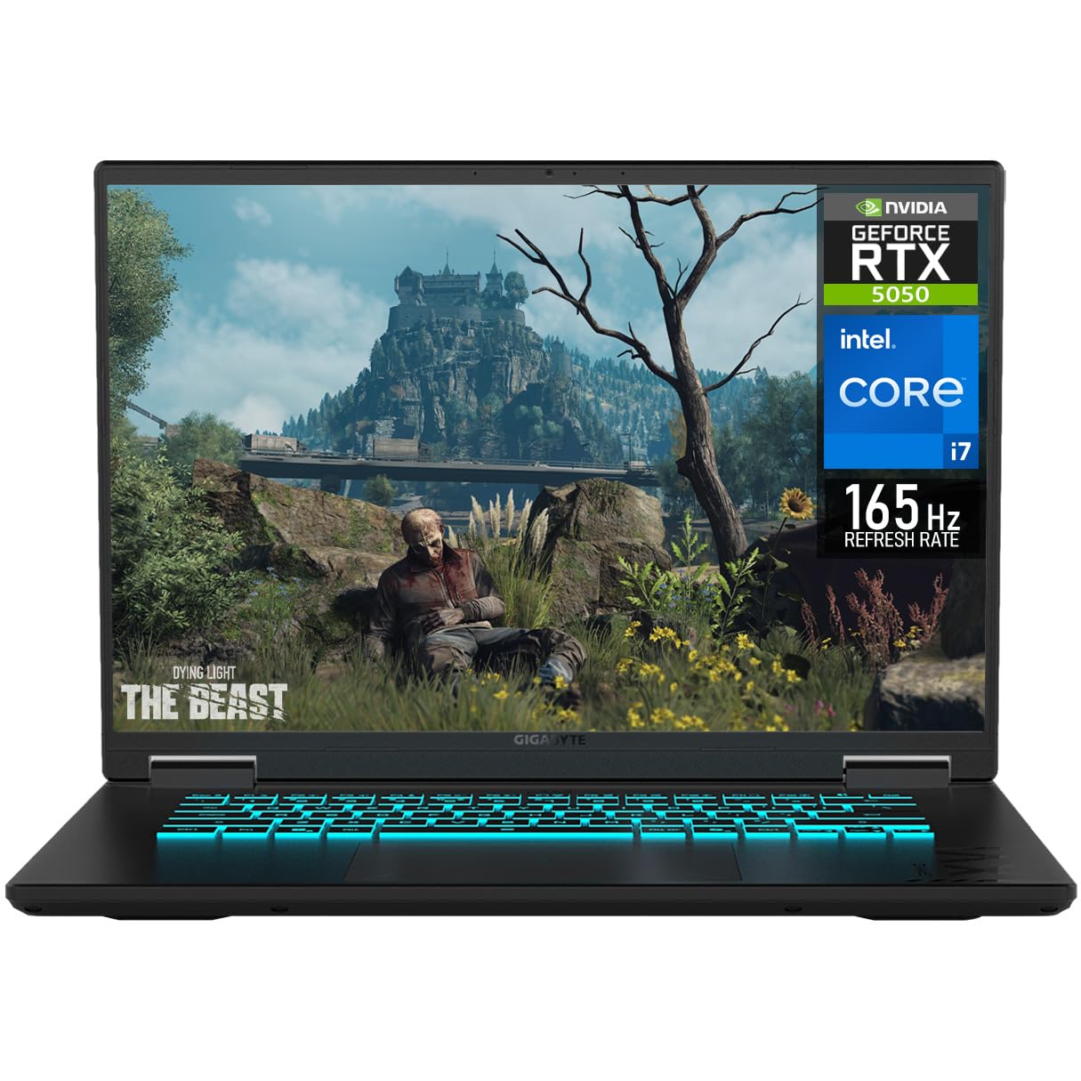 Gigabyte Notebook Gamer A16, Intel Core i7-13620H, RTX 5050 8 GB, Tela IPS 16" WUXGA 165 Hz, 16 GB DDR5, SSD 512 GB, Windows 11 Home, Preto