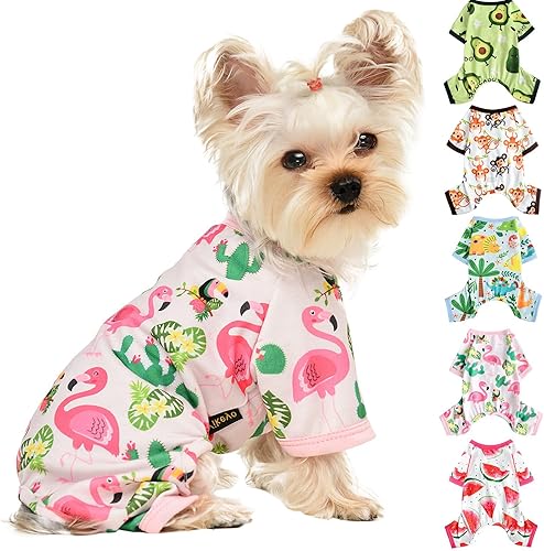 Pijamas para perros pequeños niñas y niños pijamas de forro polar para cachorros ropa de perro de 4 patas para Chihuahua Yorkie Summer Warm Onesies