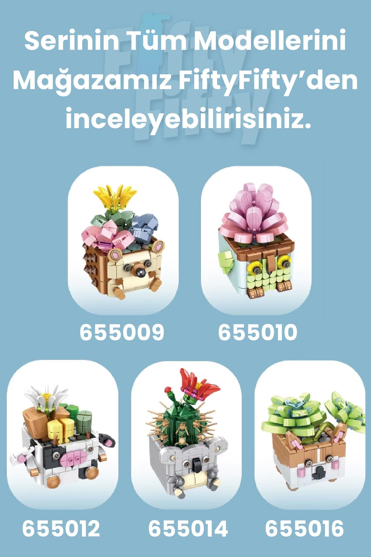 Panlos Mini Potted Plant Serisi İnek Figürü 341 Parça Oyuncak Yapım Seti -FFP655012