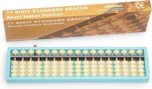 Abaco estándar digital azul - 108in - Profesional 17 - Columna Soroban con botón de reinicio herramienta funcional y educativa