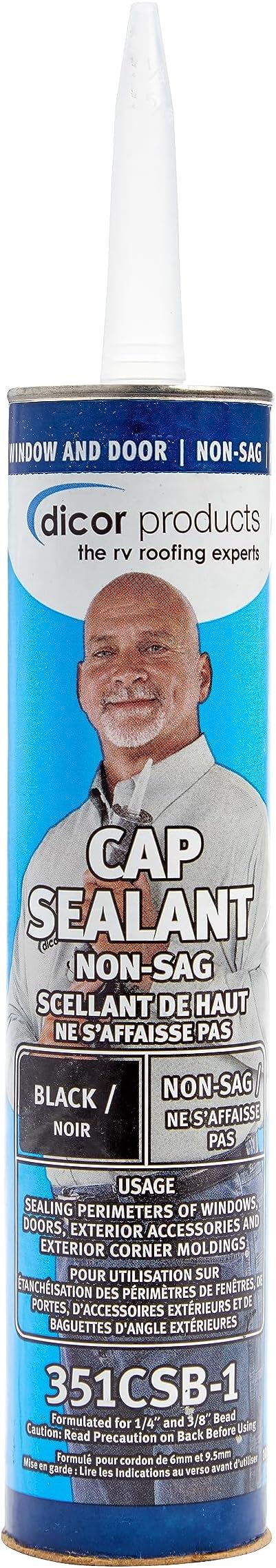 351CSB-1 HAPS-Free Cap Sealant - Black, Ideal for RV Window and Door Maintenance