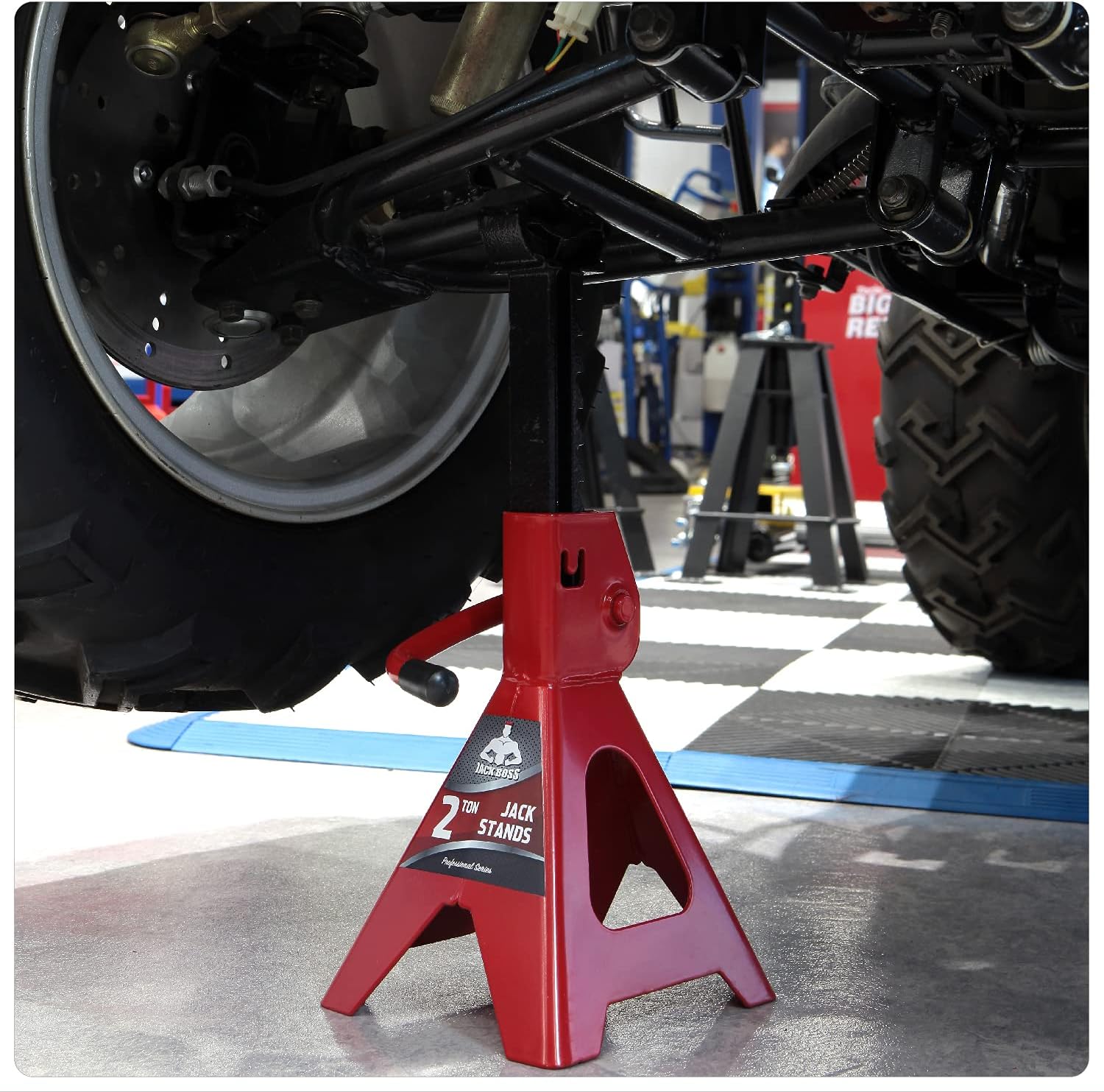 3 Ton Floor Jack with Jack Pad and Jack Stand Set Combo