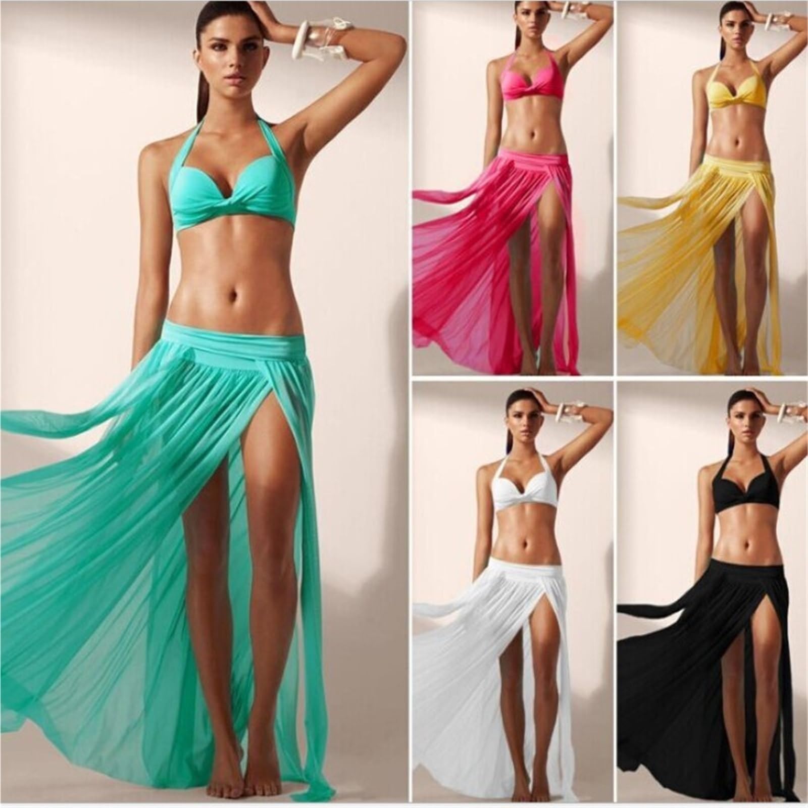 Solide Strand Kleid Frauen Mesh Bikini Cover Ups Offene Seite Sarong Schwimmen Kleider for Outdoor Für Urlaub