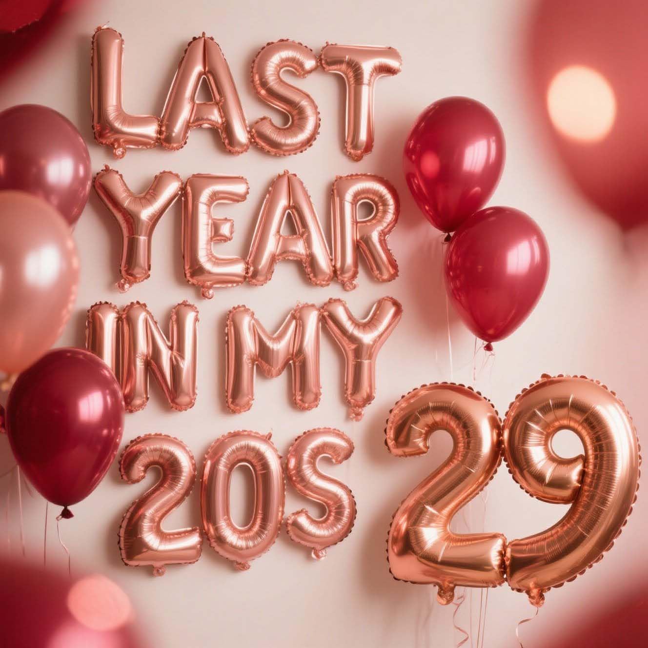Rose Gold 29th Birthday for Women, Last Year in My 20s Balloons Rosegold, 29th Birthday Banner Foil Confetti Balloons for 29 Years Old Women Her 29 Years Supplies (Rose Gold) - Image 6