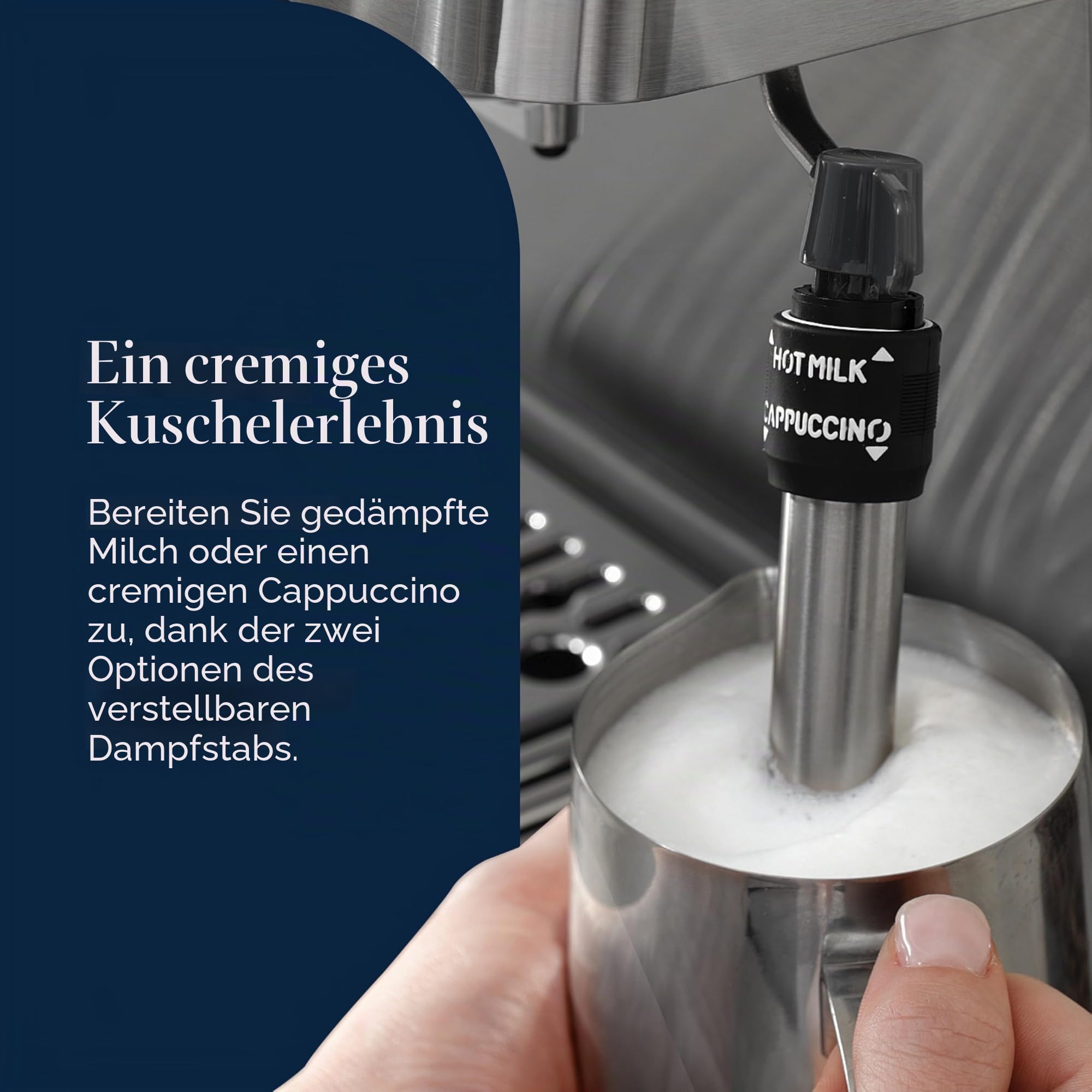 De'Longhi Siebträgermaschine Classic EM450.M, Espressomaschine mit professionellem Milchaufschäumer, Vollmetallgehäuse, 15 Bar, 1,7 l Wassertank, Edelstahl/Metall