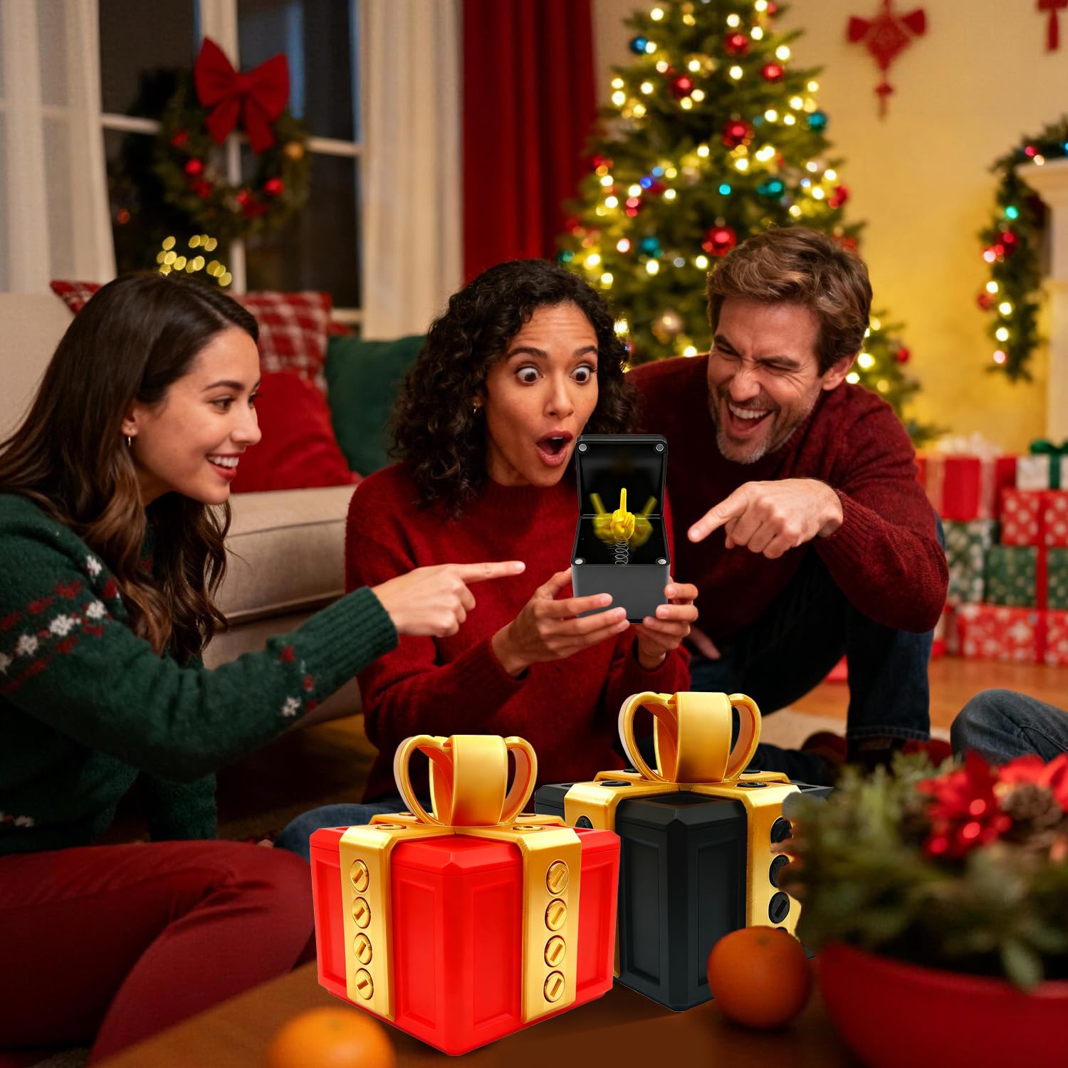 The Annoying Present, Annoying Gift Box with Screws, Take Apart Box to Get Gift, Funny Prank Gag Gift for Christmas (Red)