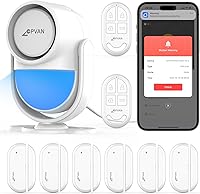 Vista 8 de CPVAN Alarma con sensor de movimiento fuerte de 125 dB con control remoto de 328 pies (detector PIR de 40 pies, baterías), detector de movimiento