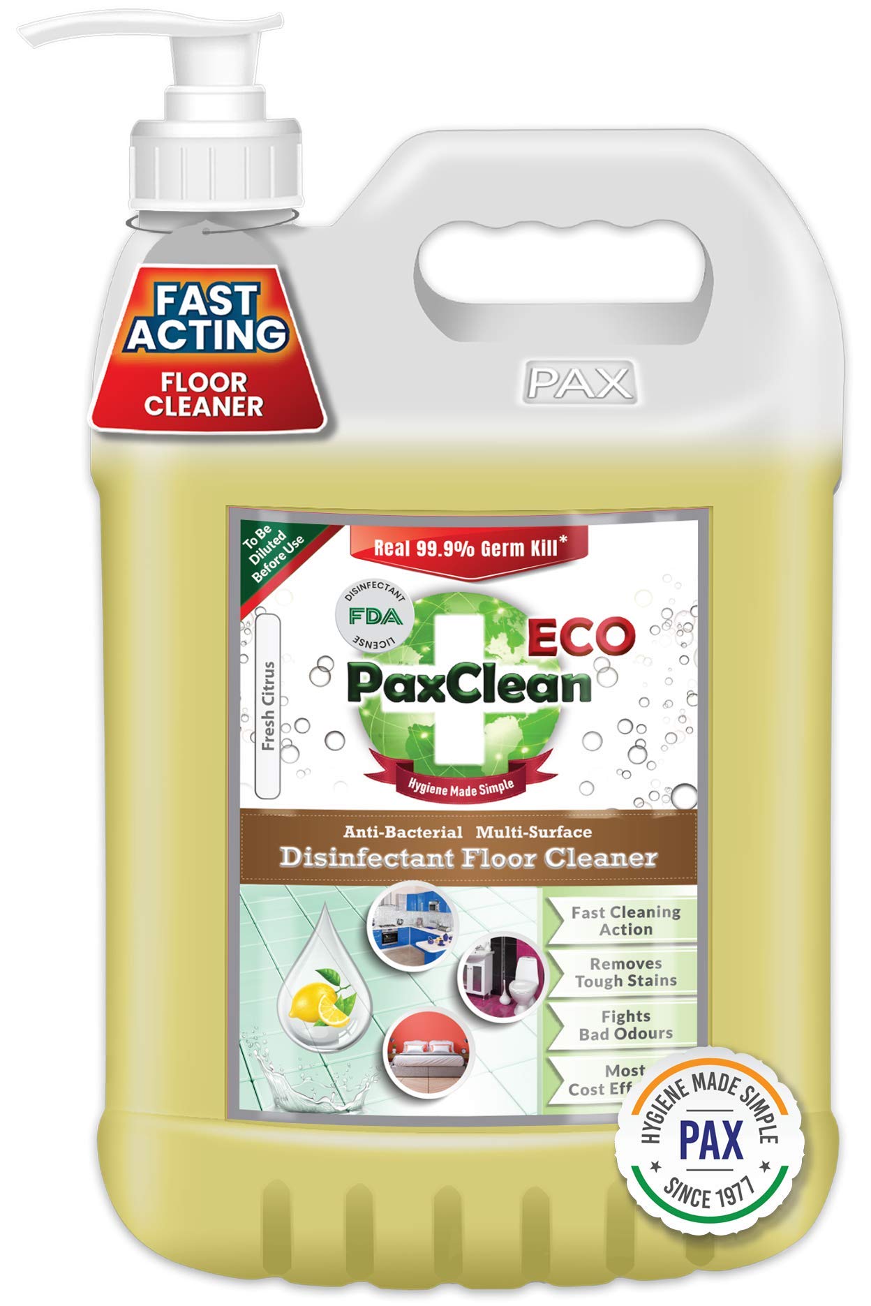 PaxClean ECO Floor Cleaner Concentrate, 2X Powerful, Multi Surface