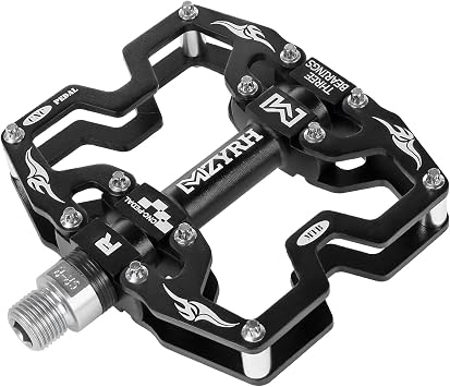 MZYRH Mountain Bike Pedals,3 Bearings Bicycle Pedals,Aluminum 9/16" MTB Pedals Bicycle Flat Pedals for Road Mountain BMX MTB Bike