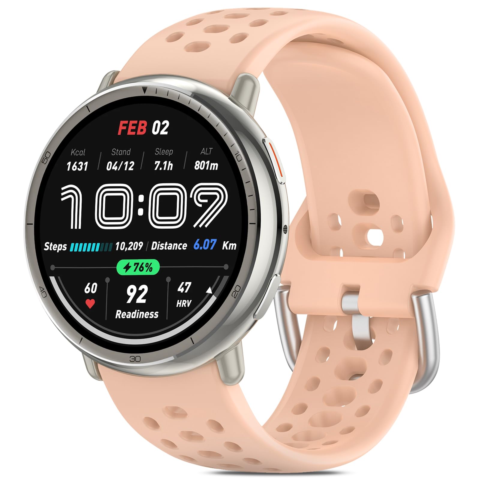 Correa Compatible con Amazfit Active 2/Active/Garmin Vivoactive 5/Amazfit GTS/GTS 2/2 Mini, 20mm Ajustable Transpirable Silicona Correa de Repuesto para Smartwatch.(No host)
