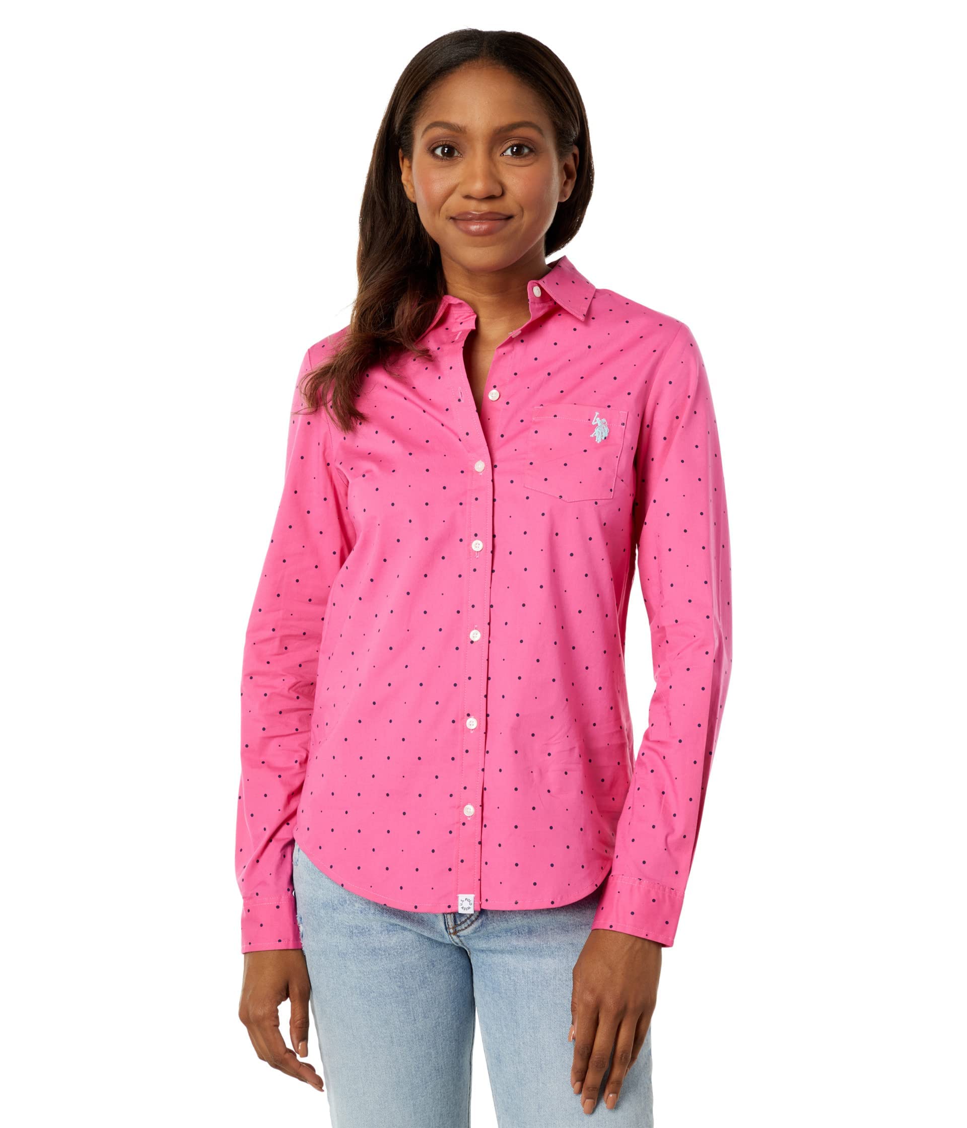 U.S. POLO ASSN. Camisa de popelina elástica de manga larga