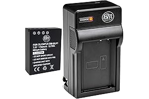 BL-H1 Battery and Charger Kit for Olympus OM-D E-M1 Mark II, E-M1...