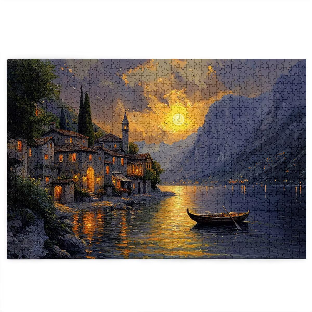 Puzzle 3000 Piezas, Puzzle Paisaje con Caja Regalo para Adultos, Rompecabezas de Madera, Rompecabezas Desafiante Decoracion Navidad, Regalo Mujer, Cuadros Decoracion Salon Modernos, (Atardecer) G-15
