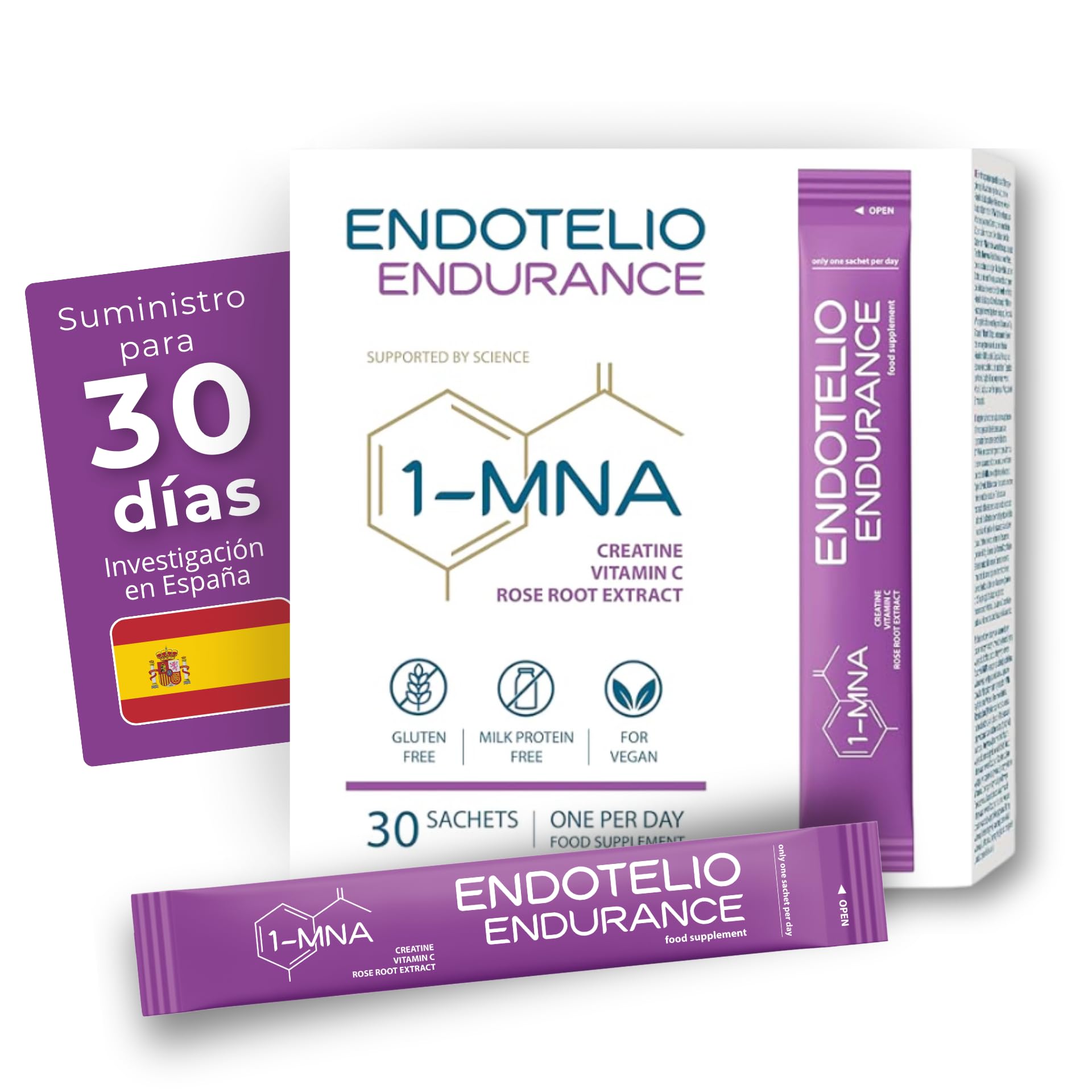 1-MNA Endurance, Optimiza NAD+, Suplemento en Polvo para Deportistas Profesionales y Aficionados, Corredores, Nadadores, Ciclistas, Culturistas con Rhodiola Rosea, Creatina, C, 30 sobres