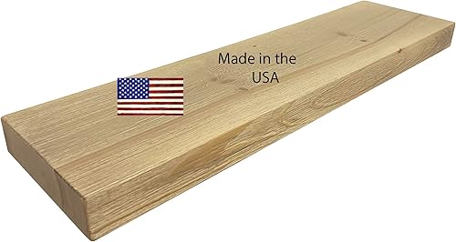 Vista 119 de joelsantiques - Estante rústico y contemporáneo con soportes, pino macizo, hecho a mano en Estados Unidos, 2 pulgadas de grosor x 8 pulgadas de Gris