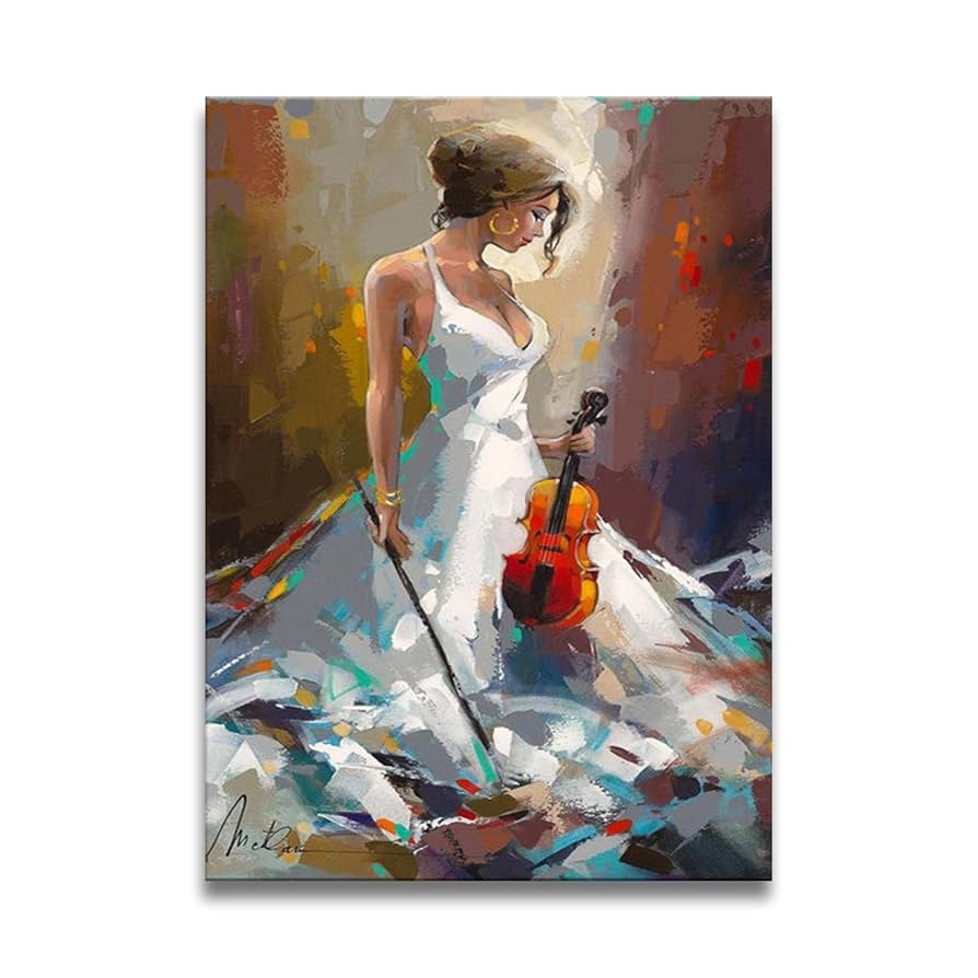 バイオリン演奏 絵画 Amazon.co.jp: 抽象芸術の絵画 少女がバイオリンを演奏する