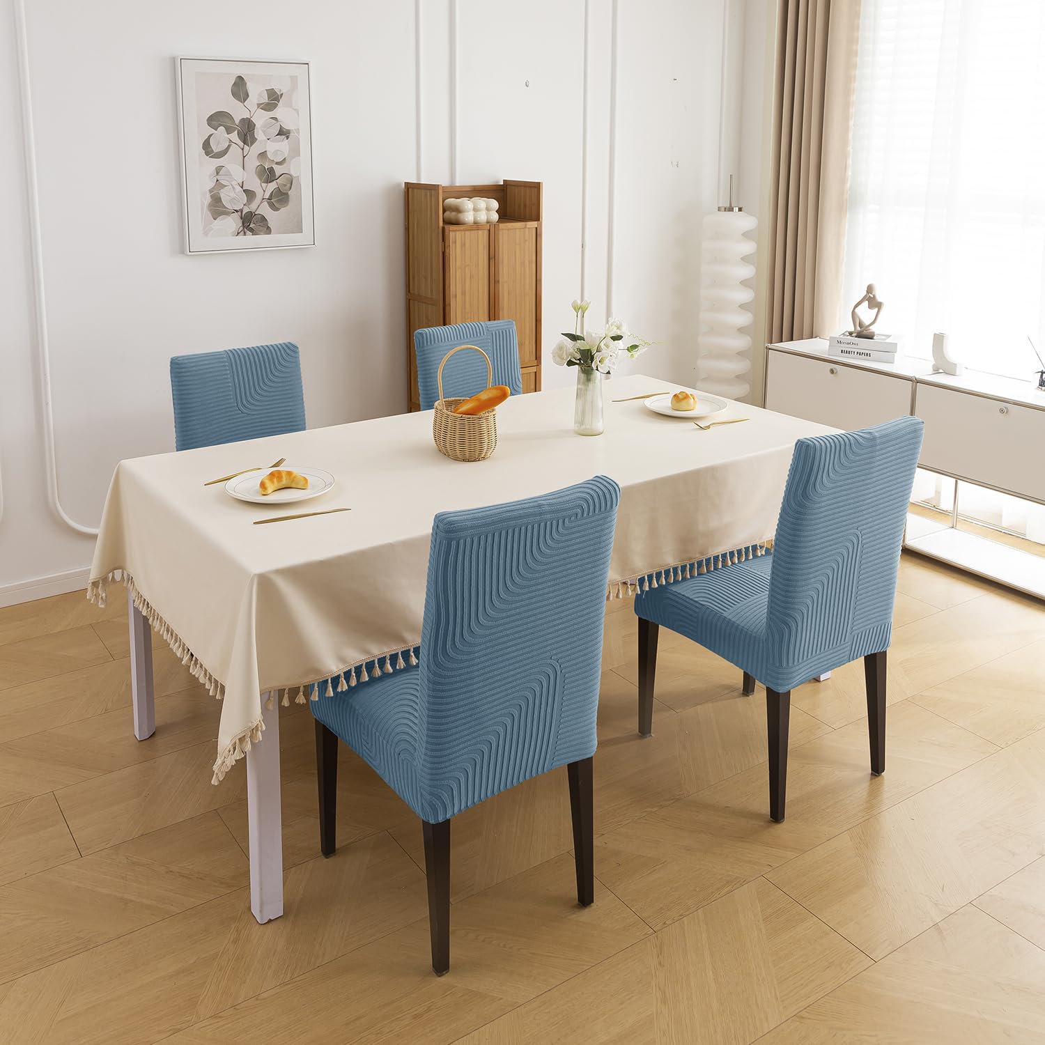Stretchy Chair Covers - Sapphire Blue (Pack of 6) -3