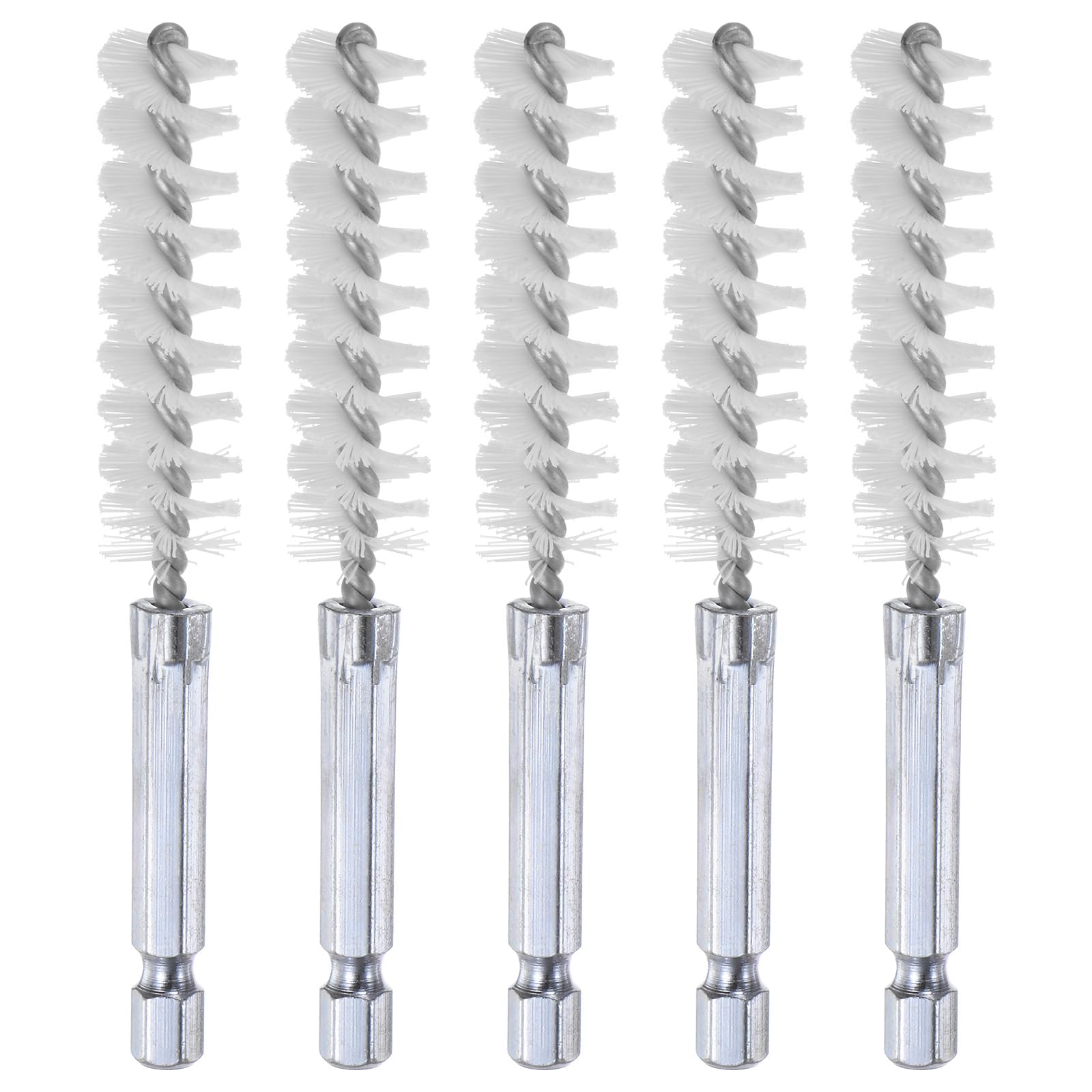 HARFINGTON Lot De 5 Brosses En Nylon De 13 Mm De Diamètre Avec Poignée Hexagonale De 6,35 Mm Pour Tubes, Ports, Roulements