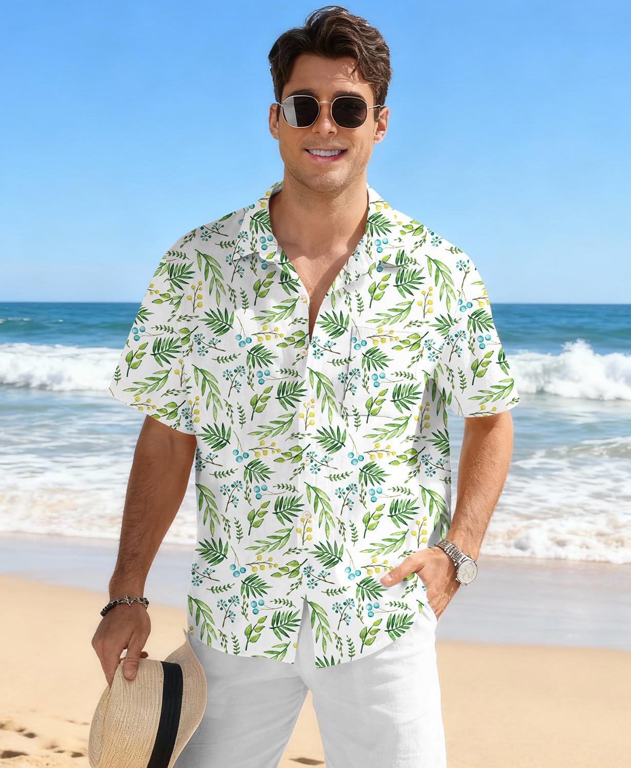 KYKU Men's Hawaiian Shirt Short Sleeve Tropical Button Down Casual Summer Beach Vacation Shirts - Image 2