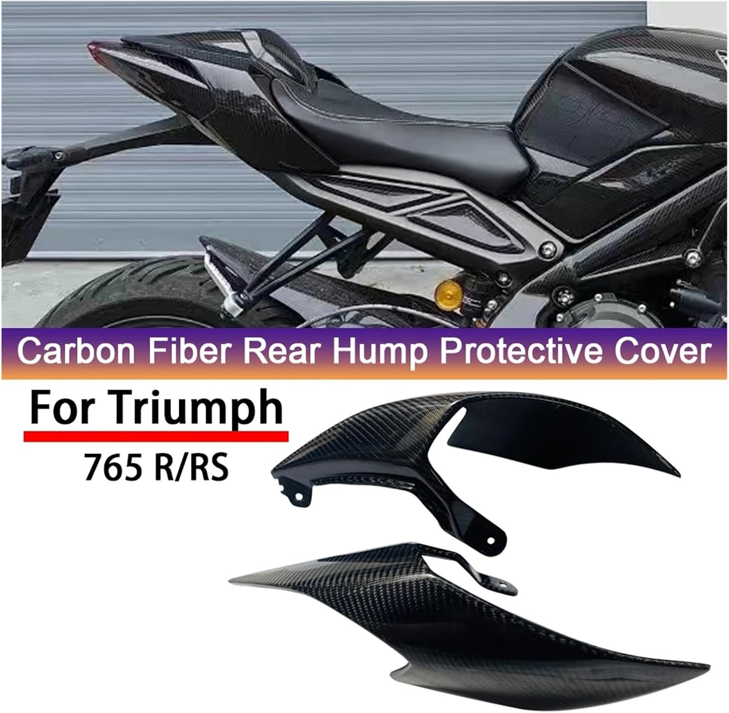 Suitable for Triumph Street Triple 765R RS 2017-2024 All Carbon Fiber Rear Fairing Body Frame Cover Motorcycle Accessori