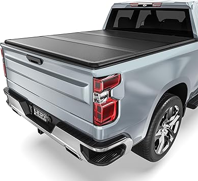 LEDKINGDOMUS Hard Folding Truck Bed Tonneau Cover Fits for Chevy Silverado 1500 / GMC Sierra 1500 New Body Style 2019-2026 5.8ft Bed w/o Multi-Flex Tailgate