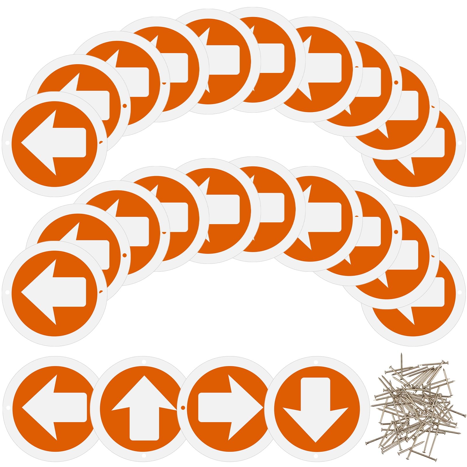 Amylove Reflective Trail Markers Bright Trail Signs Lightweight Glow Trail Arrows Markers for Tree Marking Reflector Camping Hunting Hiking and More, Orange