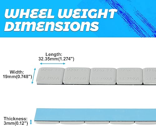 Miniatura 5 de EASYBERG 12 oz. Pesos de rueda adhesivos, 90 onzascaja, 180 unidades, gris, pesos de equilibrio de neumáticos para automóviles, camiones, SUV,