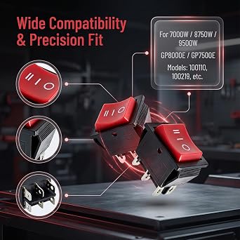 2pcs Start On Off Switch for Harbor Freight Predator Generator Start Switch 7000/8750 Watt 46539 46565 100397 100423 76533 3500W 3800W
