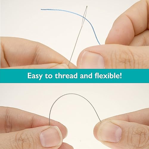 Miniatura 6 de The Beadsmith Basic Elements - Agujas plegables de 5 pulgadas de largo, alambre trenzado flexible, ojo grande, fácil de enhebrar, 4 agujas extra