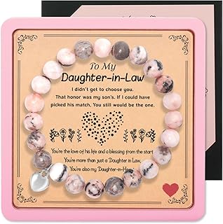 Daughter Gifts from Mom, Birthday Gifts for Bonus Daughter Daughter-in-Law Granddaughter Niece Women Girls, to My Daughter Graduation Wedding Christmas Anniversary Mothers Day Bracelet Sensi Blue-02, to My Daughter-in-Law Birthday Natural Stone Bracelet, no gemstone