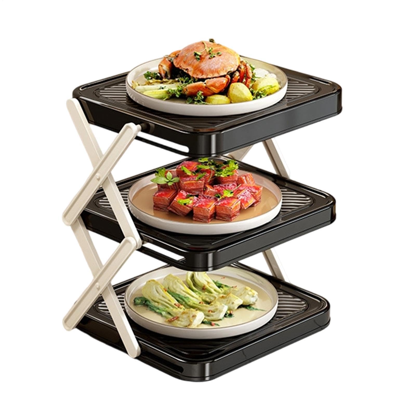 Organizador multicapa para bandejas de preparación con 3 niveles para optimizar tu cocina 8
