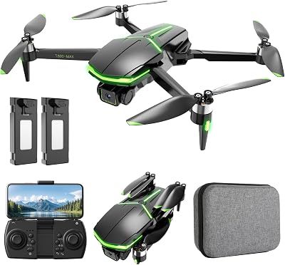 Dron con Cámara 4K para Niños Principiantes y Adolescentes, Mini Drone Plegable Brushless, 45 Min con 2 Baterías, Fácil de Volar, Mantenimiento de Altura, 3D Flip, Regalo Niño (Black)
