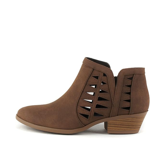 Stacked Block Heel Ankle Booties 
