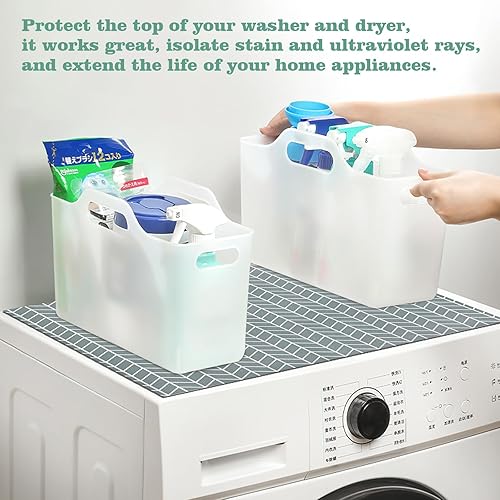 Miniatura 3 de Actvty 2 fundas para lavadora y secadora para la parte superior, 25.6 x 23.6 pulgadas, protector superior para lavadora y secadora, cubiertas
