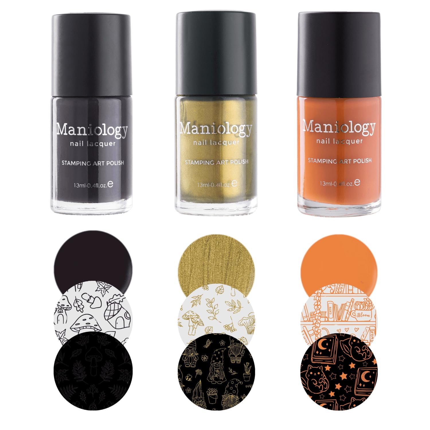 Moss & Bark Stamping Polish Set | 3-Piece Earthy Color Collection (Dark Brown, Duochrome Green, Caramel Orange) – 13ml Bottles for Nature-Inspired Nail Art Designs & DIY Manicures