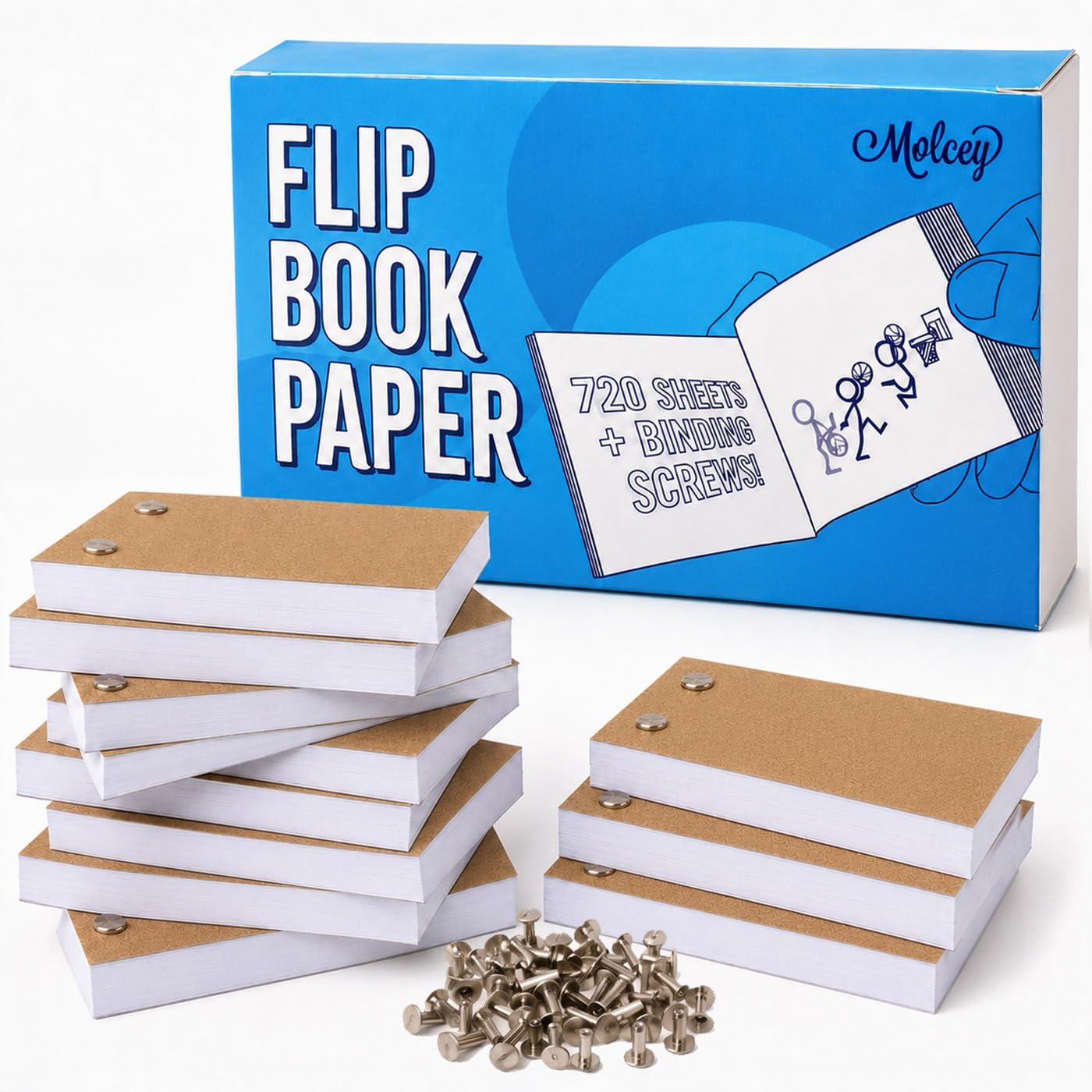 Blank Flipbook Paper With Holes - 1480 Pages (720 Sheets) for Drawing, Stop Motion Animation, Comic Book - Flip Book Kit for Kids