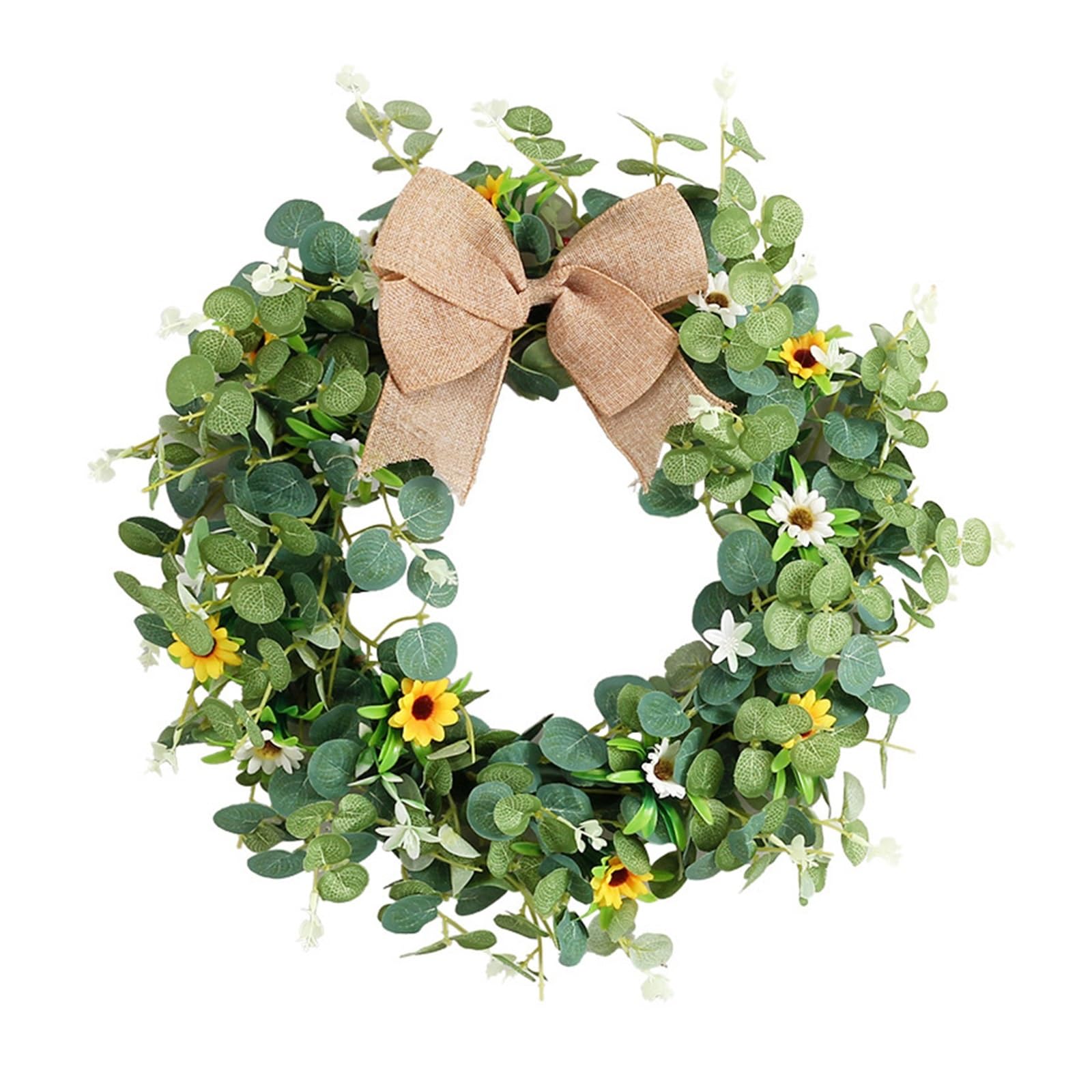 Couronne de fleurs vertes pour porte - Finie la décoration murale triste