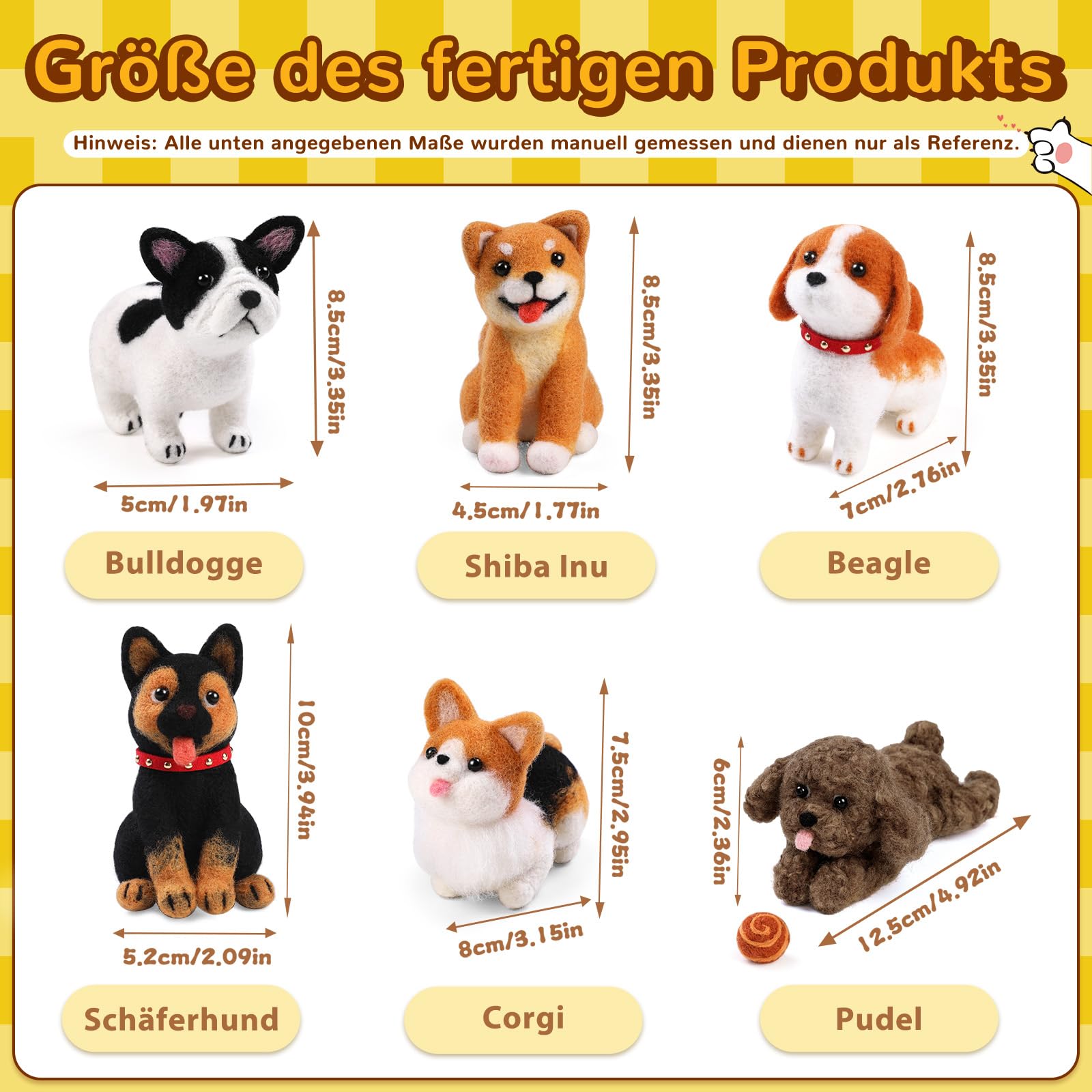 Doxiru Komplett Nadelfilz Set für Anfänger, 12-teiliges Starter-Set und 6-teiliges Hundefilz Set, Filzwerkzeuge mit Anleitung für Tierherstellung DIY Wolldekorationen
