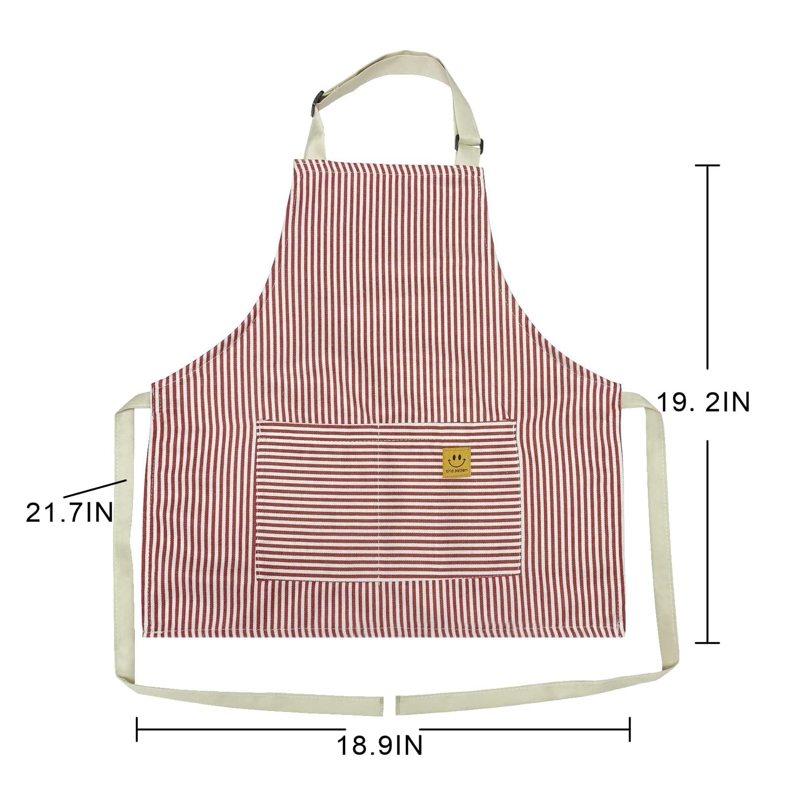 cactusgirl 1 Pack Kids Apron Toddler Apron For Adjustable Cotton Striped Kid Cooking Aprons For Kids Aprons (red)