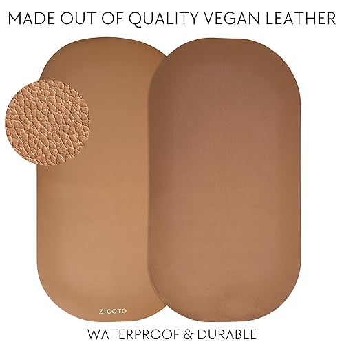 Miniatura 28 de Hermoso cambiador de pañales portátil para bebé, lavable y fácil de limpiar, la almohadilla de cuero vegano impermeable perfecta para viajar Beige