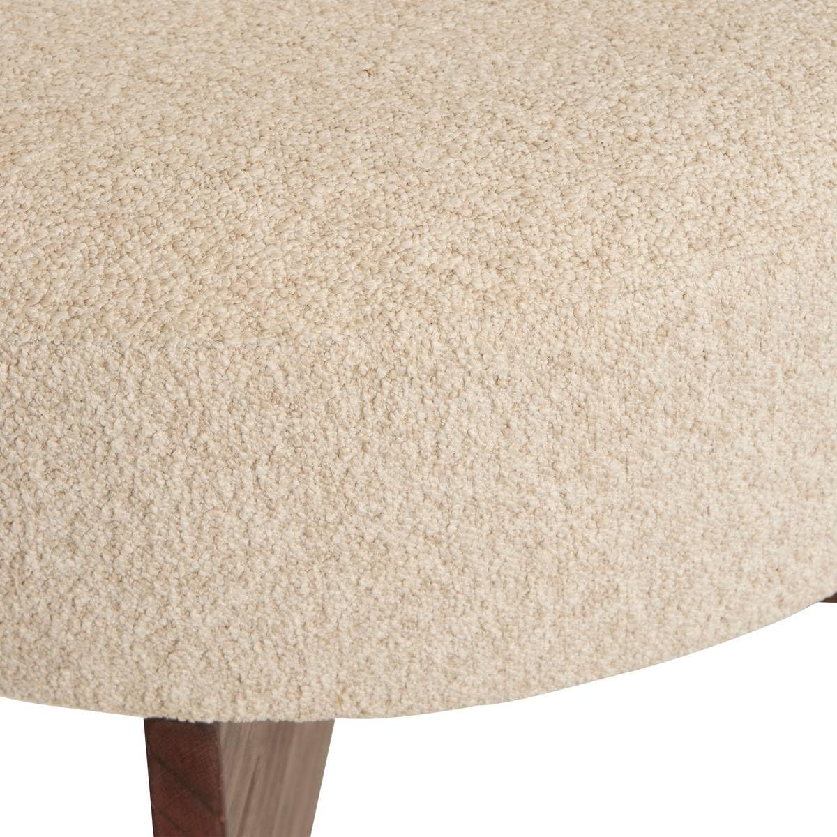 Atmosphera - Pouf Rond Kayan Argile - D 50 x H 30 cm - Pieds en Pin, Siège d'Appoint - pour Salon, Chambre