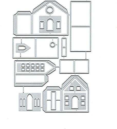 Miniatura 2 de Troqueles de metal hechos a mano en 3D, troqueles de corte de puerta de casa de Navidad, plantillas de corte de troqueles para álbumes de recortes,