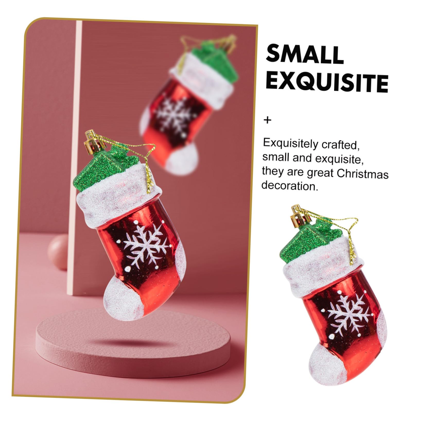 TOPBATHY 30 STK Christbaumschmuck Krippendekor Urlaub Baumschmuck weihnachtsdeko Weihnachts Party Weihnachtsbaumschmuck aus Kunststoff Weihnachtsschmuck zum Aufhängen Plastik rot