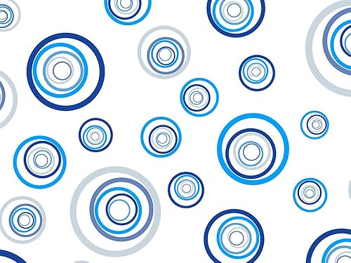 Miniatura 3 de Wall26 Adhesivo de pared extraíble  Círculos abstractos azul fresco  Vista creativa de ventana para decoración del hogarpared  24 x 32 pulgadas