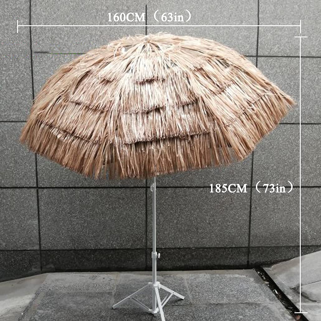 Sombrilla de paja para playa, sombrilla de playa hawaiana con función de inclinación, para jardín, piscina, patio, jardín al aire libre, sombrilla Tiki