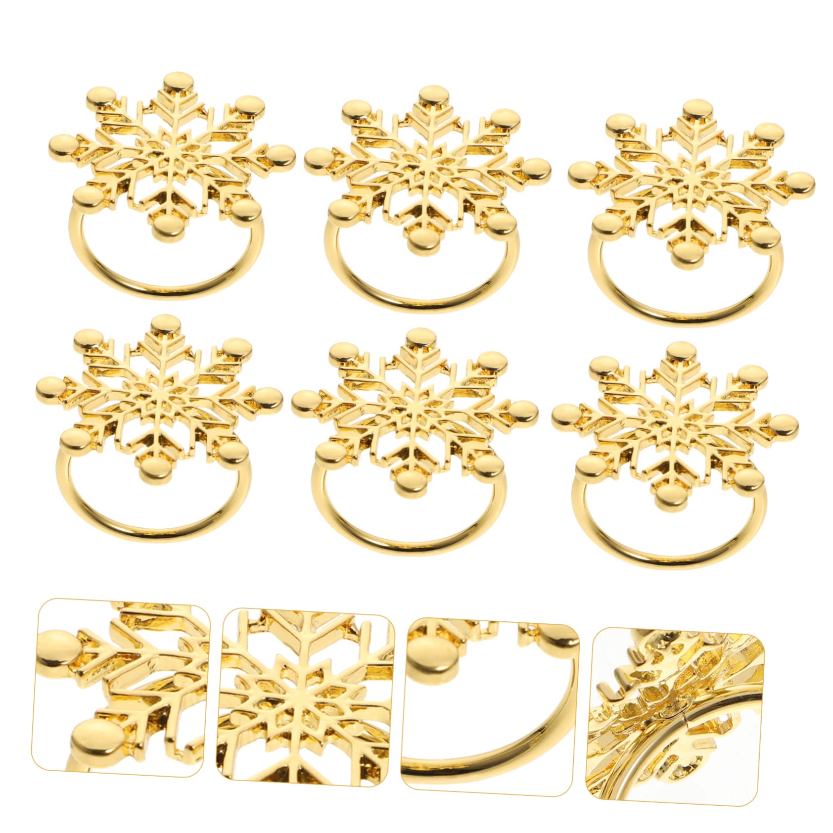 Amosfun 12 Pz Portatovaglioli Natalizi Tovaglioli a Fiocco Di Neve Decorazioni Per La Casa in Oro Fibbie Decorative Per Tovaglioli Festa Di Natale Arredamento Per La Casa Lega Golden